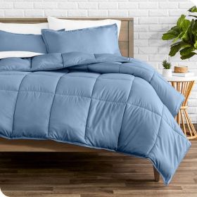 Queen Size All Season Super Soft Down Alternative Comforter Set Blue