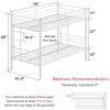 Sturdy Black Metal Twin over Twin Bunk Bed Frame with Two Side Ladders