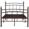 Dark Brown Gold Tops Metal Platform Bed in Twin Size