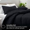 Twin/Twin XL Super Soft Lightweight Down Alternative Comforter Set in Black