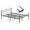 Full Sturdy Metal Platform Bed Frame with Headboard Footboard in Black Finish