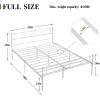 Full size White Metal Platform Bed Frame with Headboard and Footboard