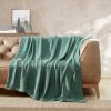 Full/Queen size Lightweight 100-Percent Cotton Reversible Knit Blanket in Green