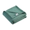 Full/Queen size Lightweight 100-Percent Cotton Reversible Knit Blanket in Green