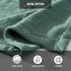 Full/Queen size Lightweight 100-Percent Cotton Reversible Knit Blanket in Green