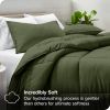 King/Cal King Wrinkle-Resistant Down Alternative Comforter Set in Olive Green