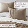 King size Microfiber Pleated Soft Lightweight Comforter Set Tan Khaki Taupe
