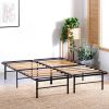 King size Metal Bed Frame with Bamboo Wood Slats