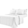 Kingn size 6-Piece White Microfiber Sheet Set with Ruffled Edges