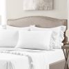 Queen size 6-Piece White Microfiber Sheet Set with Ruffled Edges
