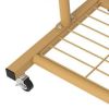 Modern Garment Rack Clothes Hanging Rod with Lockable Wheels in Gold