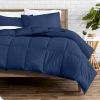 King/Cal King size Super Soft Down Alternative Comforter Set in Navy Blue