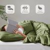 King size Microfiber Pleated Soft Lightweight Comforter Set in Olive Green