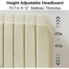 Queen size Beige Upholstered Platform Bed Frame with Headboard