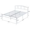 Queen size White Metal Platform Bed Frame with Arched Headboard