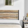 Twin Industrial Farmhouse Rustic Wood / Metal Platform Bed Frame with Headboard