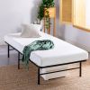 Twin XL size Metal Bed Frame with Bamboo Wood Slats
