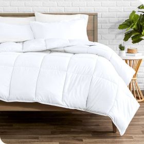 Twin/Twin XL size Super Soft Microfiber Down Alternative Comforter Set White