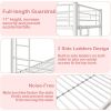White Metal Twin over Twin Bunk Bed Frame with Two Side Ladders