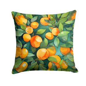 Florida Orange Blossom in Watercolor Throw Pillow Machine Washable, Indoor Outdoor Decorative Pillow for Couch, Bed or Patio, 18Hx18W