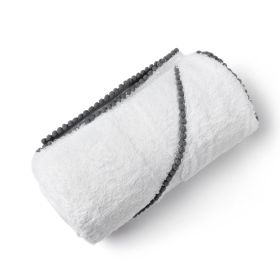 BAMBOO COTTON POM POM HOODED TOWEL (Towel: Grey)