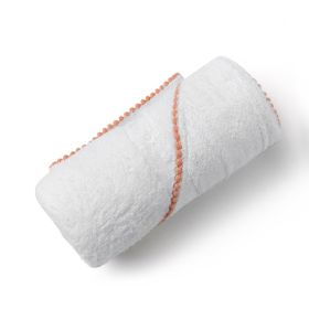 BAMBOO COTTON POM POM HOODED TOWEL (Towel: Peach)